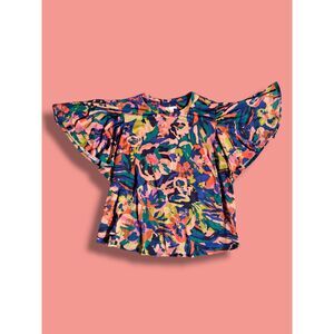 CATO Plus Size 18 20W Vibrant Colorful Bright Boho Chic Stretch Top